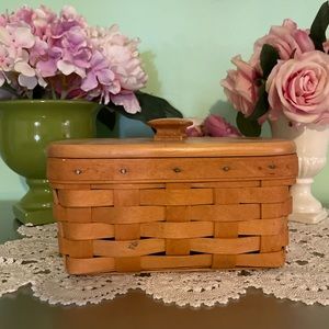 Longaberger 1999 Desktop Address Basket with Protector and Rolodex Cards